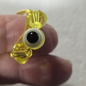 Yellow Crystal and Evil Eye Ring